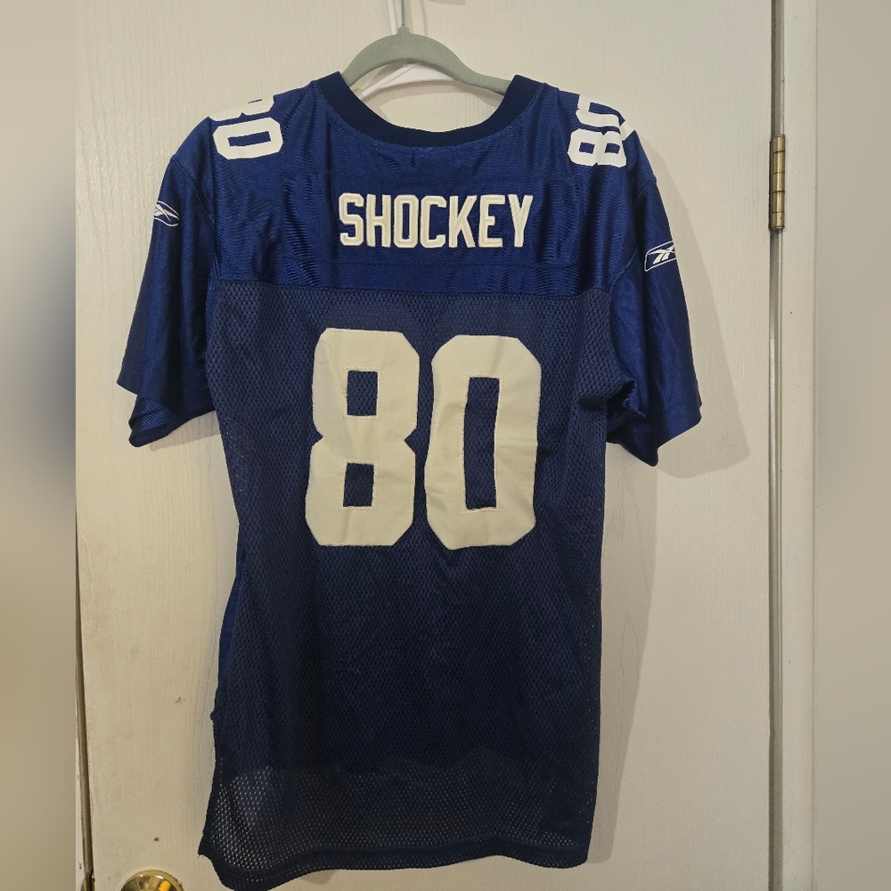 Vintage NFL Giants Jeremy Shockey Jersey #80.  Boys XL 18-20, A couple Of Flaws.